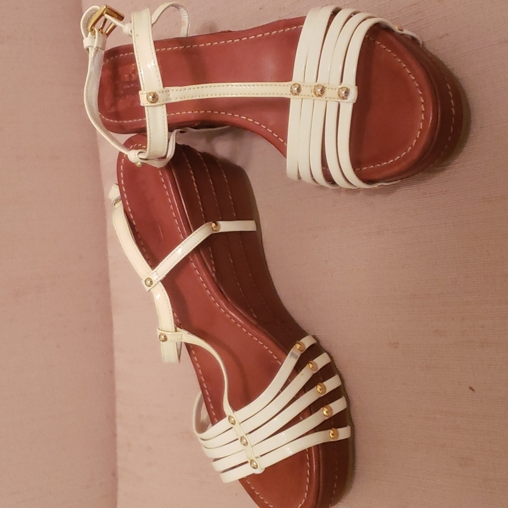 Sebastian Italy 🇮🇹 /Wedge T-strap Sandals - Picture 5 of 10